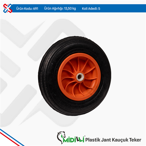 Midilli Plastik Jant Kauçuk Teker (5\Bağ)